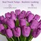 12 Pcs Purple Real Touch Tulips – Artificial Faux Flowers for Wedding, Spring Bouquets, Home Décor, Tables & Party Centerpieces (14 Inch)